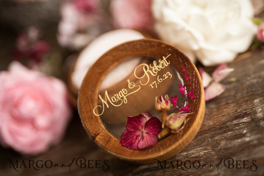 RING BEARER BOXES & PILLOWS Epoxy Wedding rings Box Personalised wedding box his and hers, rustic glam wedding ring box  • handmade ring bearer box • velvet luxury ring box