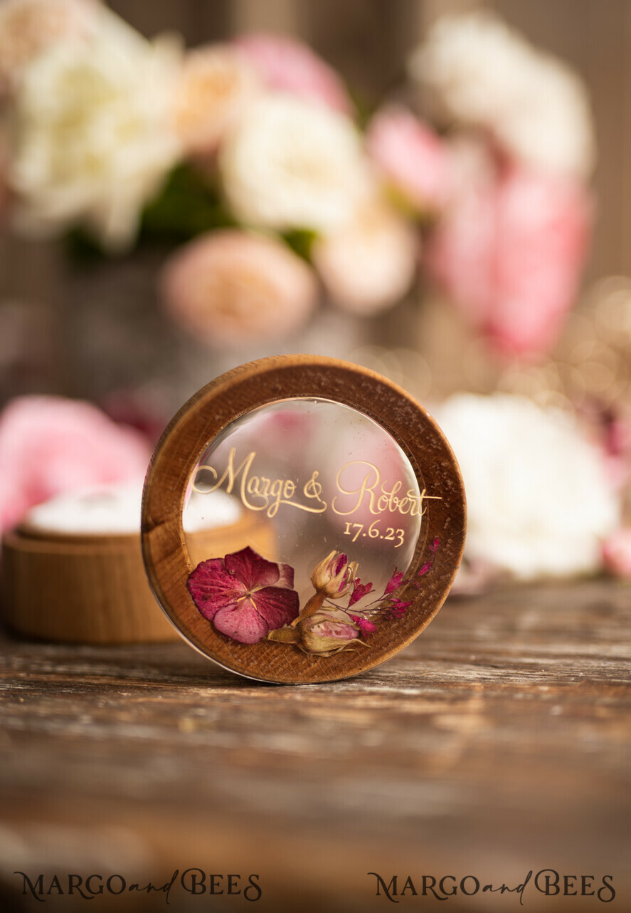 RING BEARER BOXES & PILLOWS Epoxy Wedding rings Box Personalised wedding box his and hers, rustic glam wedding ring box  • handmade ring bearer box • velvet luxury ring box