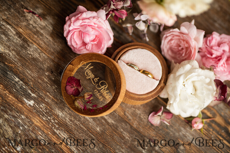 RING BEARER BOXES & PILLOWS Epoxy Wedding rings Box Personalised wedding box his and hers, rustic glam wedding ring box  • handmade ring bearer box • velvet luxury ring box