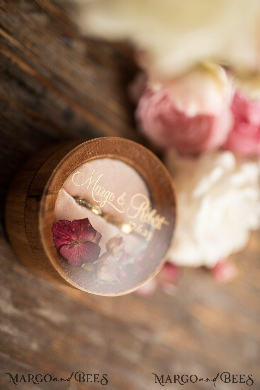 RING BEARER BOXES & PILLOWS Epoxy Wedding rings Box Personalised wedding box his and hers, rustic glam wedding ring box  • handmade ring bearer box • velvet luxury ring box