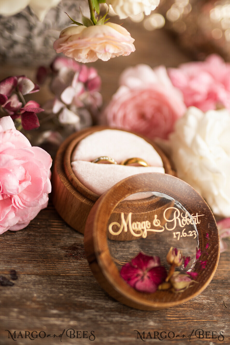 RING BEARER BOXES & PILLOWS Epoxy Wedding rings Box Personalised wedding box his and hers, rustic glam wedding ring box  • handmade ring bearer box • velvet luxury ring box