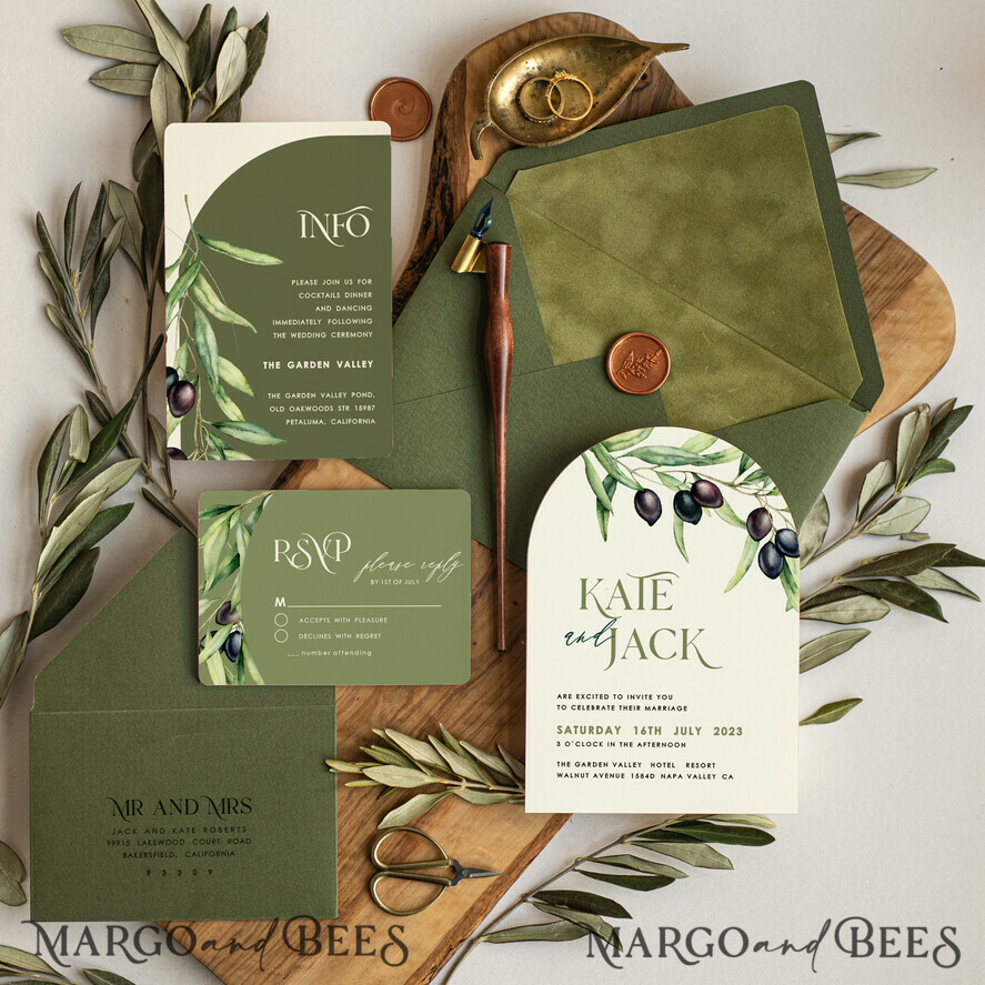 Elegant Arch wedding invitations Grecce Wedding Suite Simple