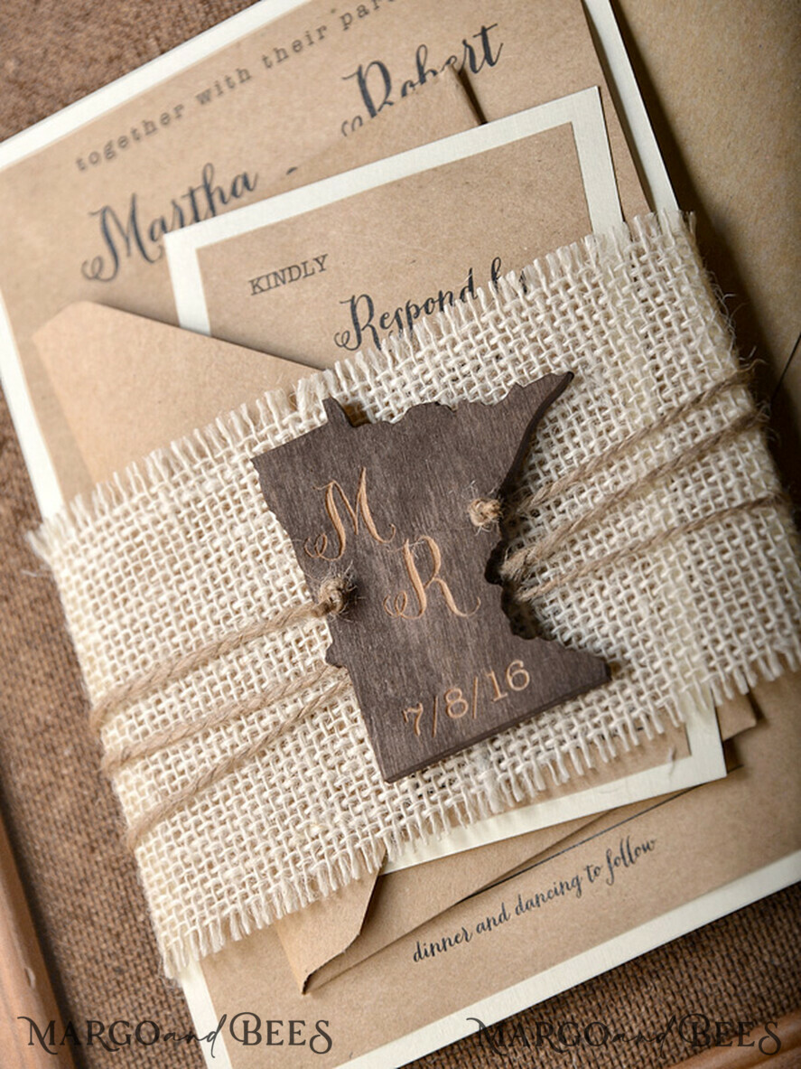WEDDING INVITATIONS forest / Mountains / woodland theme rustic invites