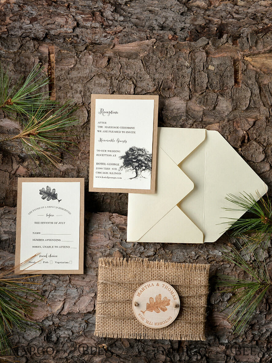 HOCHZEITS EINLADUNGEN Wald / Berge / Waldlandschaft Thema Waldstationery