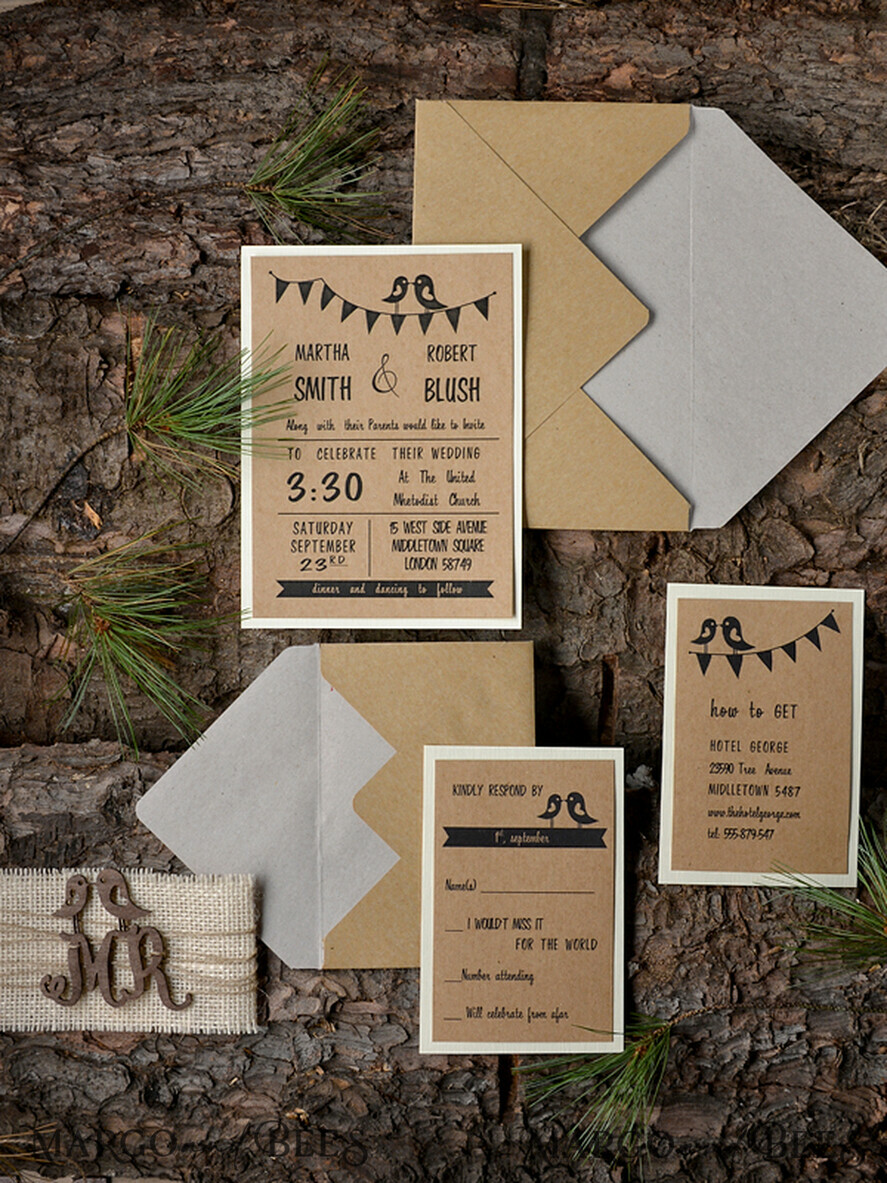 HOCHZEITS EINLADUNGEN Wald / Berge / Waldlandschaft Thema Wald Holz Schreibwaren