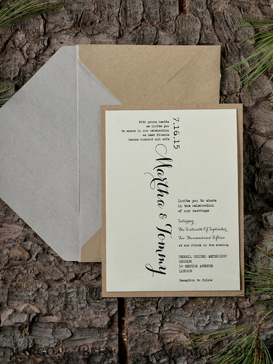 HOCHZEITS EINLADUNGEN Wald / Berge / Waldlandschaft Thema rustikale Holzbriefpapier