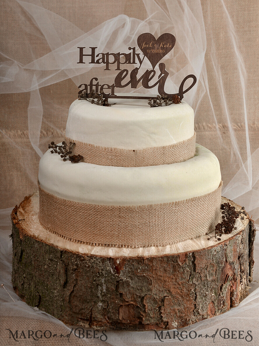 CAKE TOPPER RUSTIC cake topper, wooden