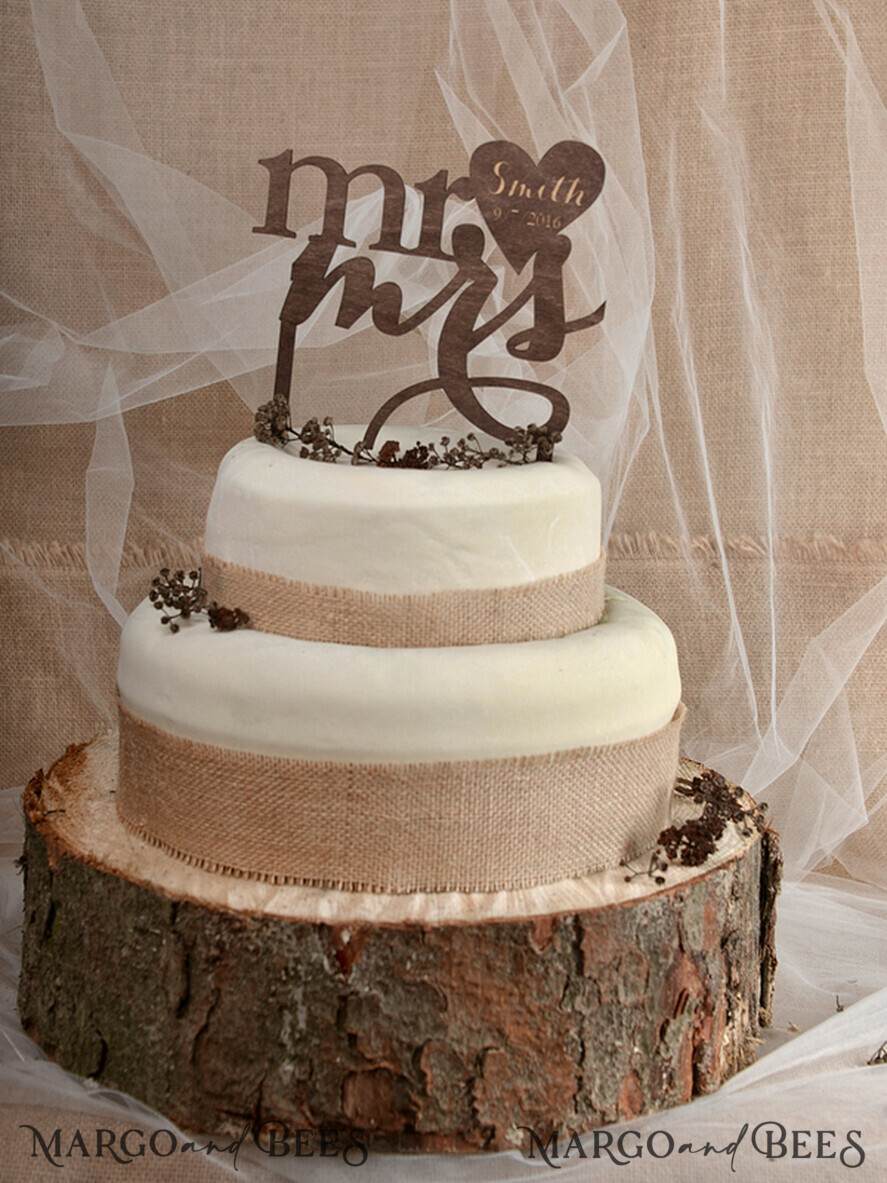CAKE TOPPER RUSTIC topper, wooden