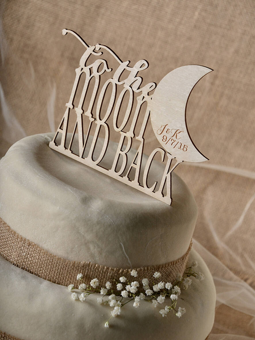 TORTENDEKORATION  
 RUSTIKAL  
 Hochzeitstorte Topper, vintage