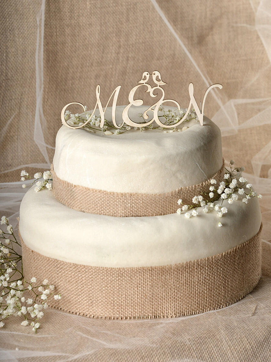 TORTENDEKORATION  
 RUSTIKAL  
 Hochzeitstortendekoration, rustikal