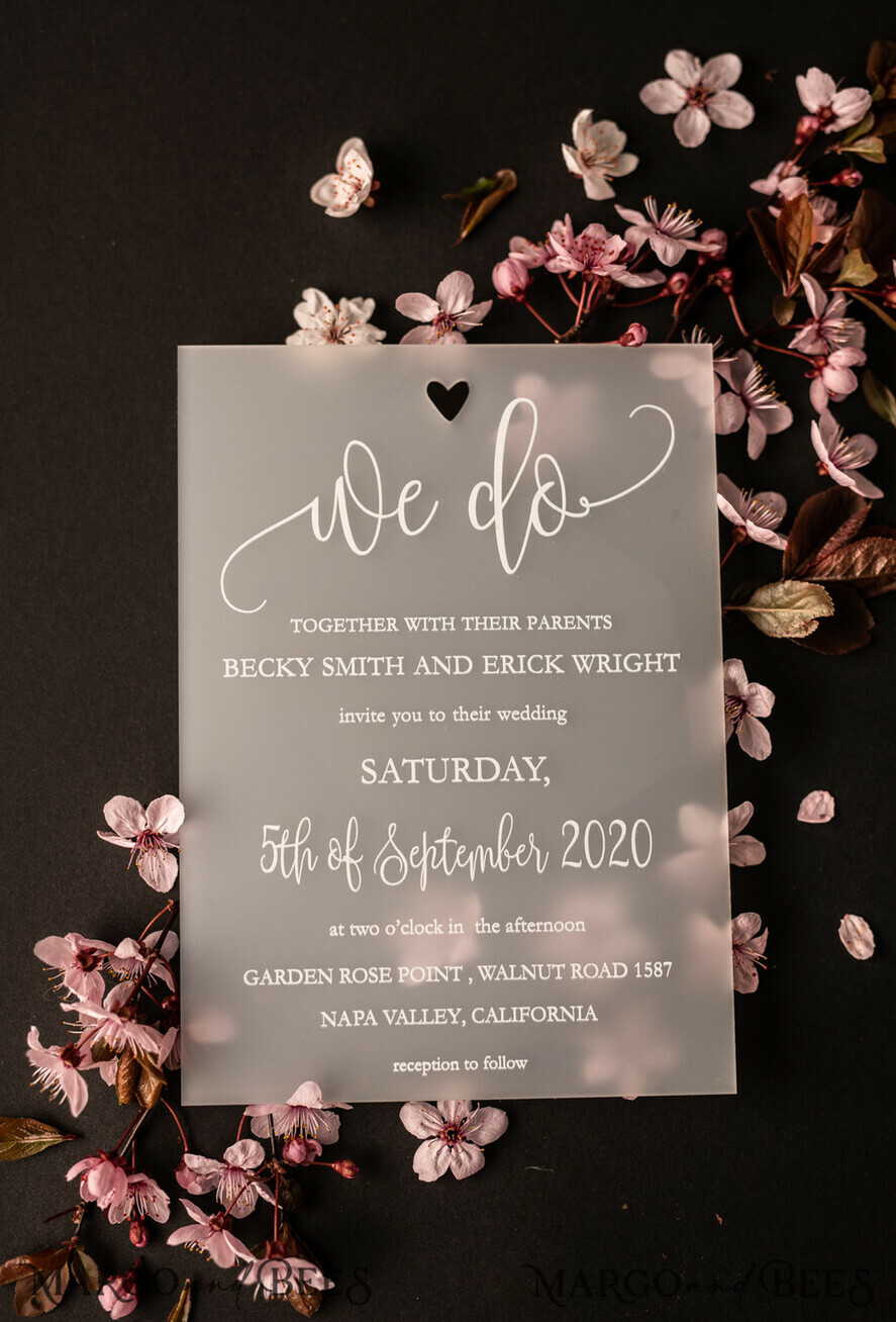 HOCHZEITS EINLADUNGEN Elegante Einladungen Klassische Karten Luxus Gefrorene Acryl Plexi Hochzeits Einladungen, Romantische Blush Pink Hochzeits Einladungen, Elegante Pfingstrose Hochzeitskarten, Minimalistische Hochzeitsstationery