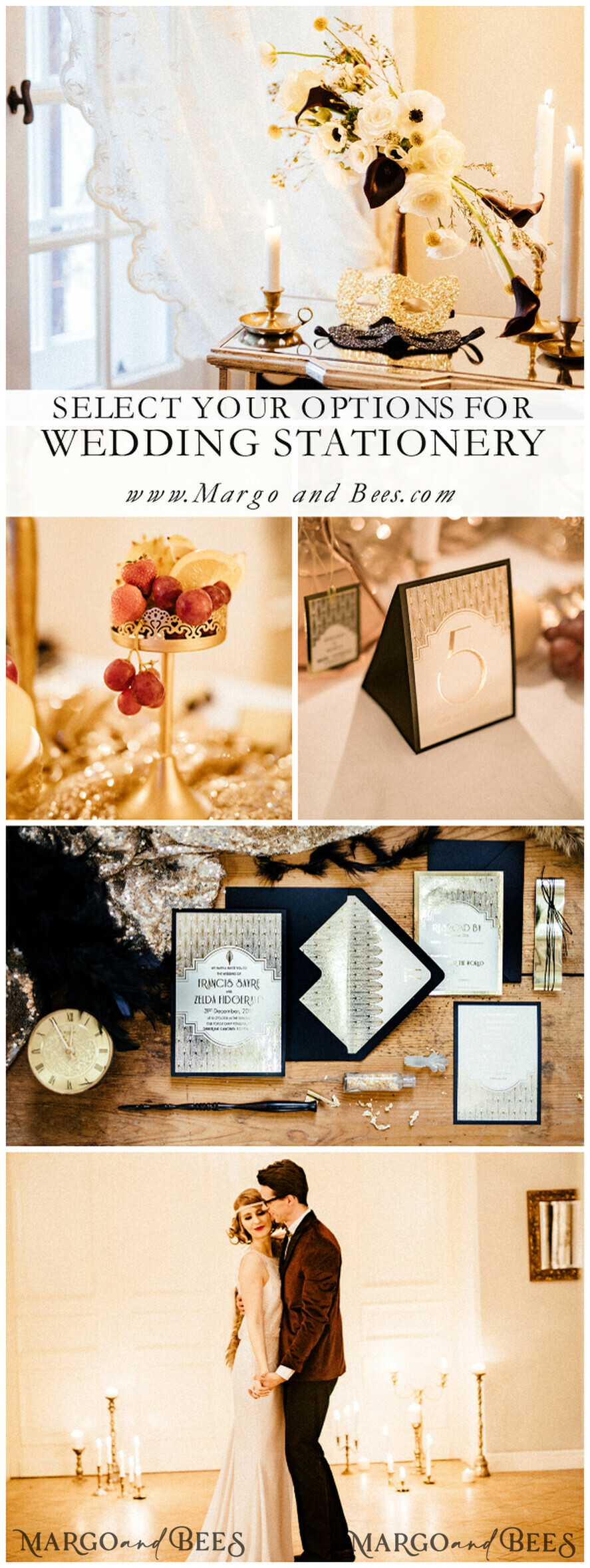 WEDDING INVITATIONS gold / rose gold / silver / glitter Luxury Golden Shine Wedding Invitations, Glamour Gold Foil Wedding Invites, Elegant Royal Navy Wedding Cards, Bespoke Great Gatsby Wedding Invitation Suite