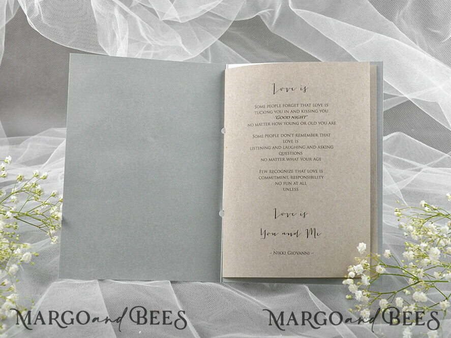 MENU & PROGRAMS rustic Grey Rustic Wedding Program with Ribbon, Barn Wedding Program, Eco Romantic Personalized Cards, Simple Rustic Lace Wedding Program, Elegant Booklet Rustic Wedding Cards