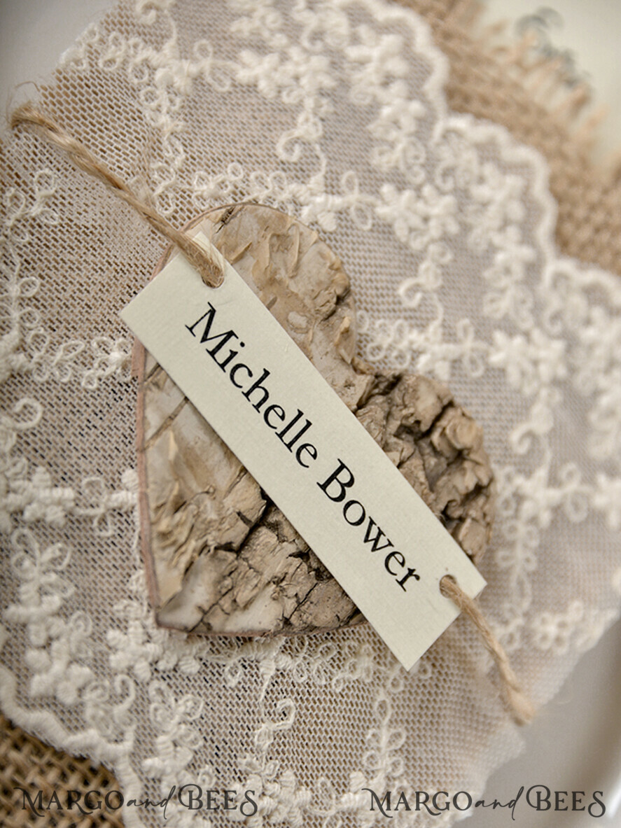 MENU & PROGRAMS rustic Burlap Silverware Holder With Wooden Heart, Rustic Lace table decor, Wedding Table Set, Table Setting, Burlap table decoration, Wedding Rustic Menu