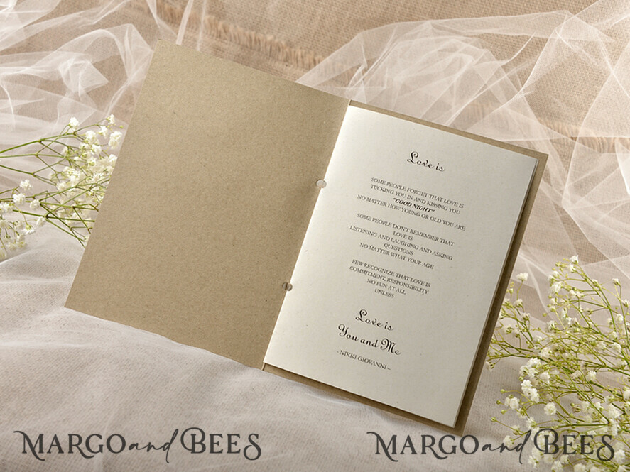 MENU & PROGRAMS rustic Rustic Wedding Program with Wooden heart, Barn Wedding Program, Eco Romantic Personalized Cards with Twine, Simple Ecru Wedding Program, Elegant Booklet Rustic Wedding Cards