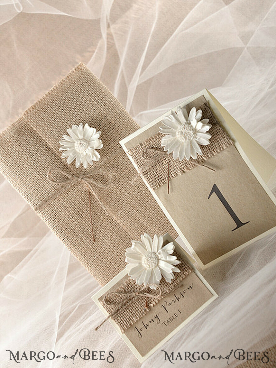 MENU & PROGRAMS rustic Rustic Wedding Program with Burlap, Barn Wedding Program, Eco Romantic Personalized Cards with Twine, Simple Flower Rustic Wedding Program, Elegant Booklet Brown Wedding Cards