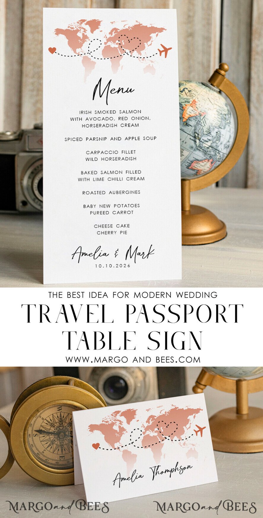 TABLE DECOR SIGNS Beach/marine/ Destionation Wedding Theme Travel Passport Wedding Table Number – Luxury Tent Card, ivory wedding stationery, tent table numbers
