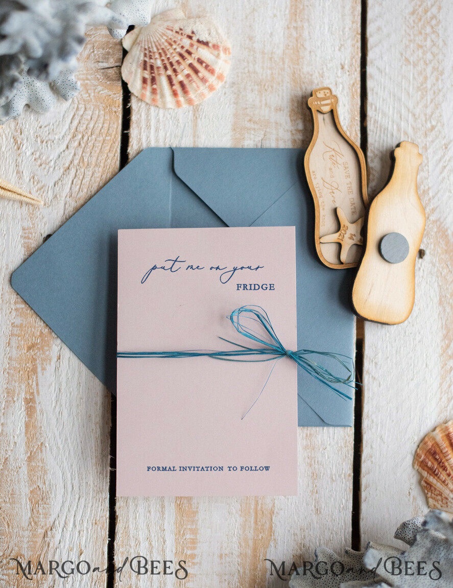 SAVE THE DATES beach travel magnets Personalised Beach Save the Date Magnets and Card, Travel  Dusty Blue Wedding Save The Dates , Wedding Destination Save The Date Cards