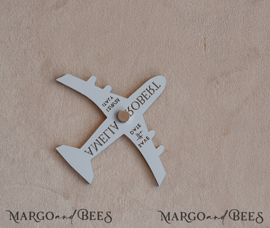 SAVE THE DATES beach travel magnets Blush Pink golden airplane magnet Save The Date Cards  boardingpass travel airplane save the dates destination wedding magnets