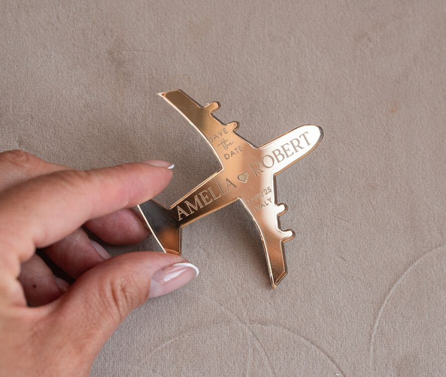 SAVE THE DATES beach travel magnets Blush Pink golden airplane magnet Save The Date Cards  boardingpass travel airplane save the dates destination wedding magnets