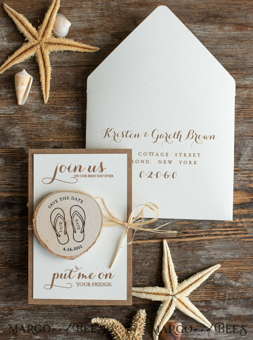 SAVE THE DATES beach travel magnets Personalised Beach Save the Date Magnets and Card, Travel  Rustic Wedding Save The Dates , Wedding Destination Save The Date Cards