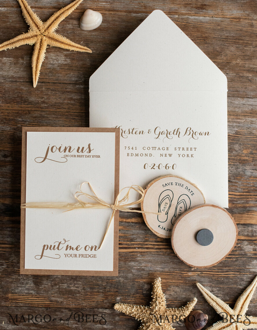 SAVE THE DATES beach travel magnets Personalised Beach Save the Date Magnets and Card, Travel  Rustic Wedding Save The Dates , Wedding Destination Save The Date Cards