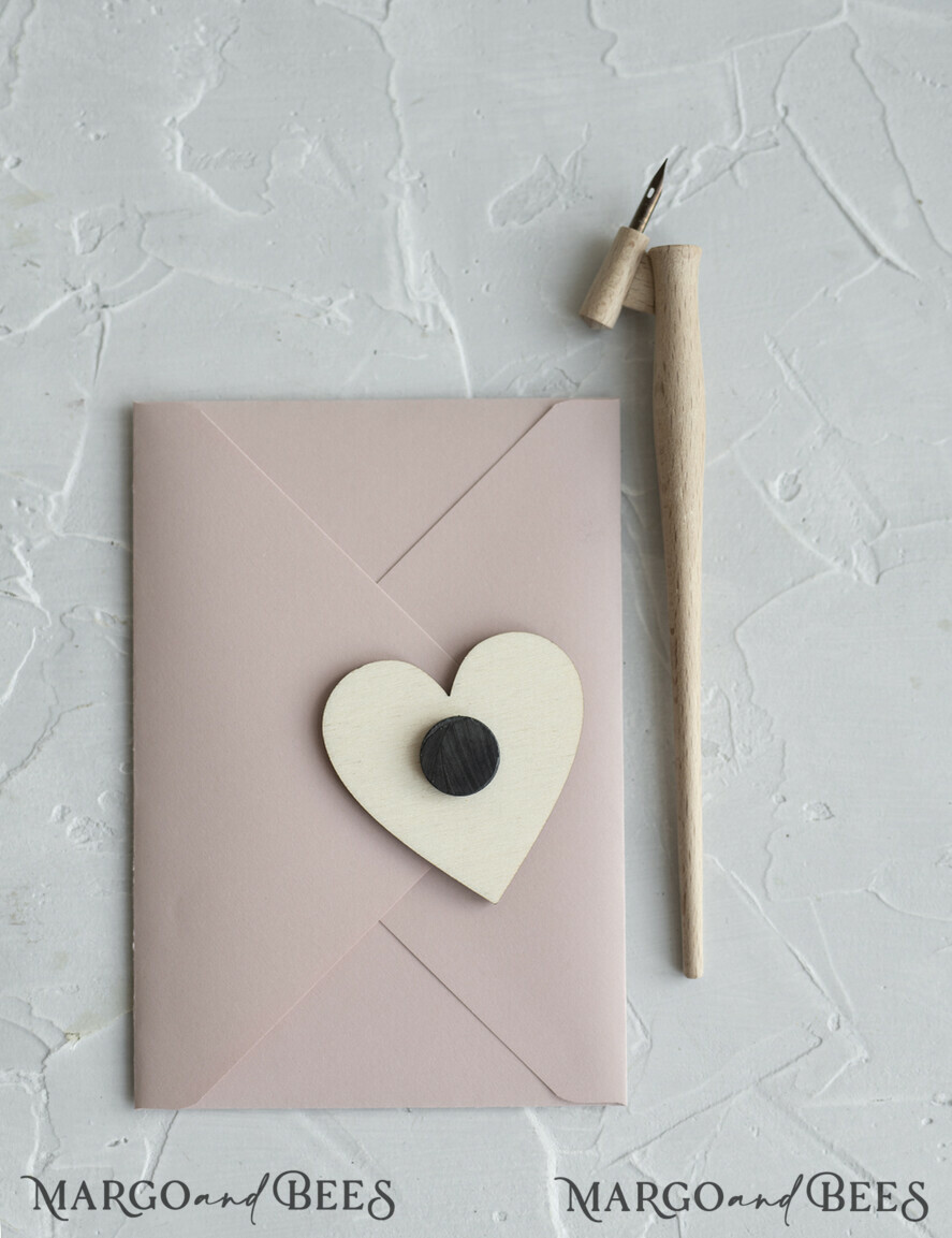 DATEN MERKEN rustikale Boho-Magnete Hochzeits-Save-the-Date-Karte Holz Kühlschrankmagnet Hochzeits-Save-the-Date-Karte und Herzmagnet, Blush Pink Save Our Date Holzmagnete