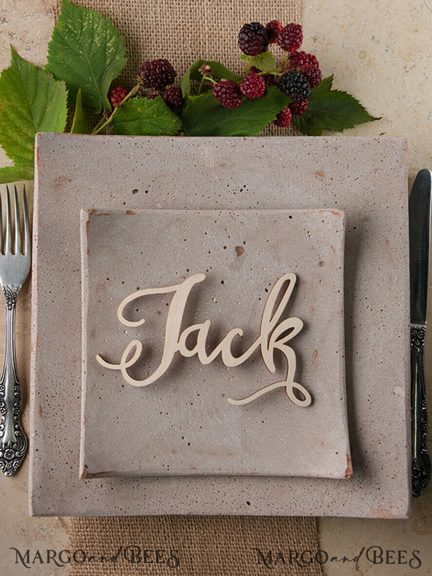 PLACE CARDS / TABLE CARDS Acrylic Gold Clear / Wood 3D Custom Wedding 3D Wood Place Sign, Rustic Name Wooden Escort Sign, Boho Laser Cut Name Sign, Laser Cut Guest Names Wedding Sign, Place Cards For Wedding Guests