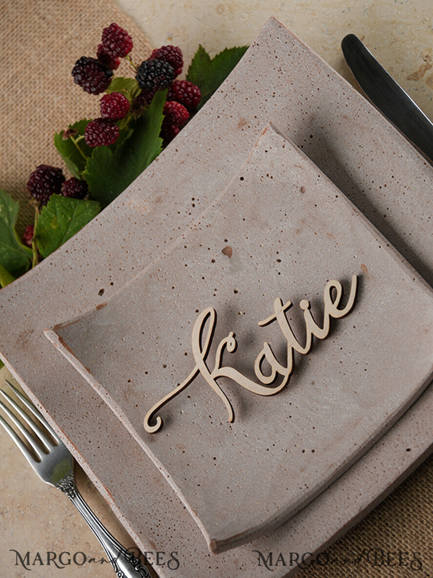 PLACE CARDS / TABLE CARDS Acrylic Gold Clear / Wood 3D Custom Wedding 3D Wood Place Sign, Rustic Name Wooden Escort Sign, Boho Laser Cut Name Sign, Laser Cut Guest Names Wedding Sign, Place Cards For Wedding Guests