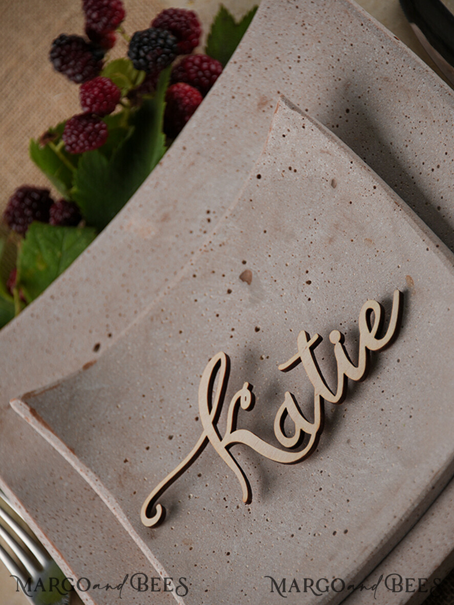 PLACE CARDS / TABLE CARDS Acrylic Gold Clear / Wood 3D Custom Wedding 3D Wood Place Sign, Rustic Name Wooden Escort Sign, Boho Laser Cut Name Sign, Laser Cut Guest Names Wedding Sign, Place Cards For Wedding Guests