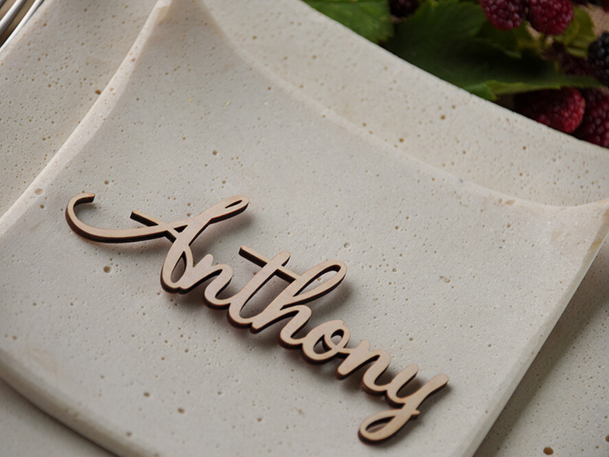 PLACE CARDS / TABLE CARDS Acrylic Gold Clear / Wood 3D Custom Wedding 3D Wood Place Cards, Rustic Name Wooden Escort Cards, Boho Laser Cut Name Cards, Laser Cut Guest Names Wedding Cards, Rustical Wedding Signage