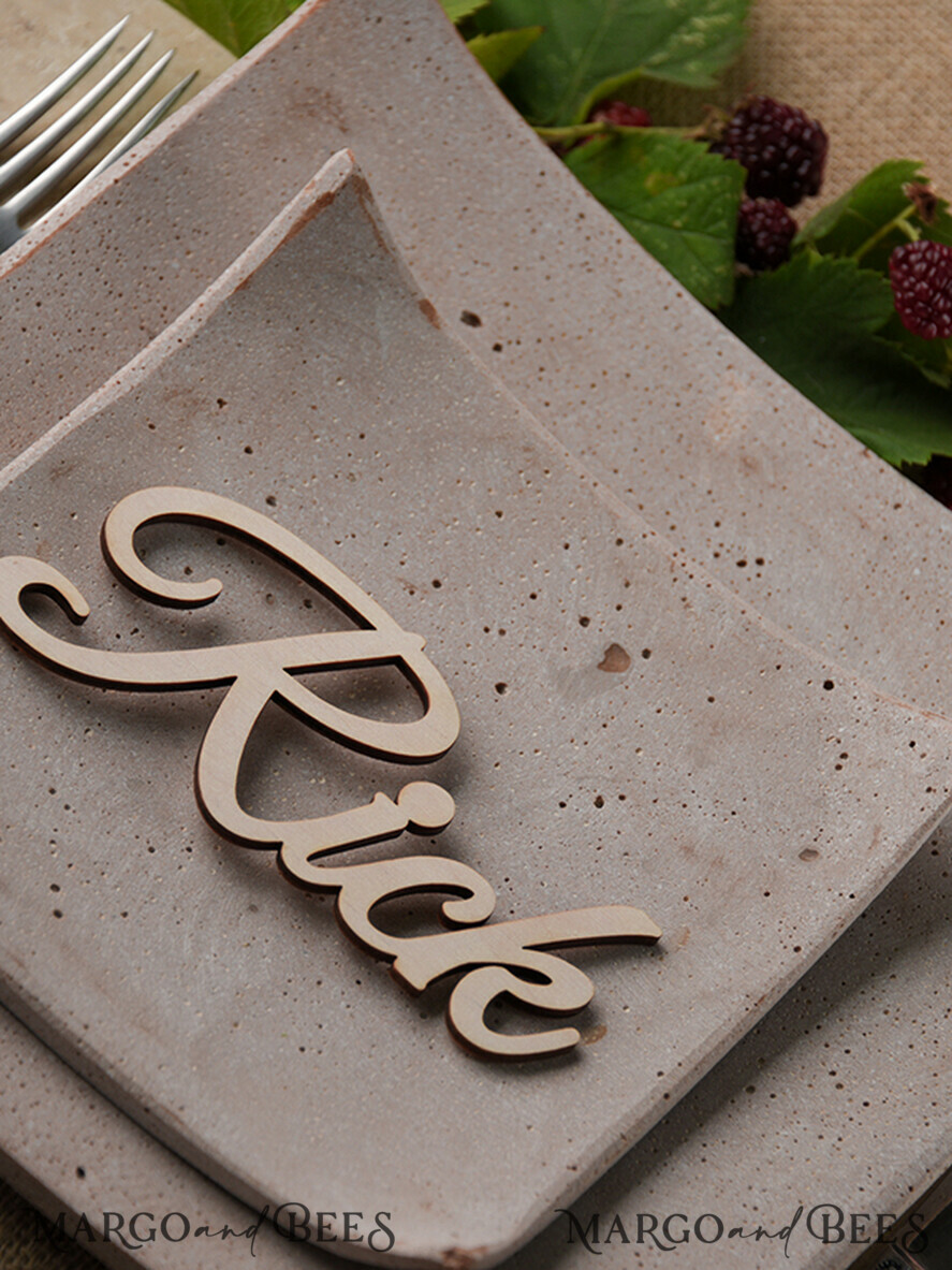 PLACE CARDS / TABLE CARDS Acrylic Gold Clear / Wood 3D Custom Wedding 3D Wood Place Cards, Rustic Name Wooden Escort Cards, Boho Laser Cut Name Cards, Laser Cut Guest Names Wedding Cards, Rustic Wedding Place Card  
