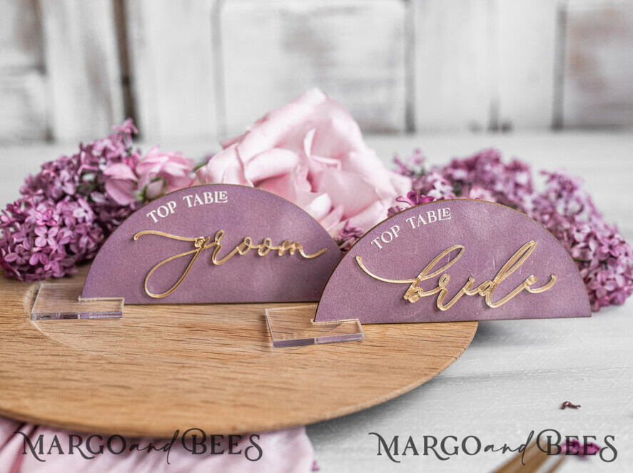 PLACE CARDS / TABLE CARDS Acrylic Gold Clear / Wood 3D Modern Mauve Arch Acrylic Place Card with Stand, Premium Wedding Seat Cards, Clear Acrylic Name Card, Luxury Seating Card, Gold 3D Guest Names, Editable Text