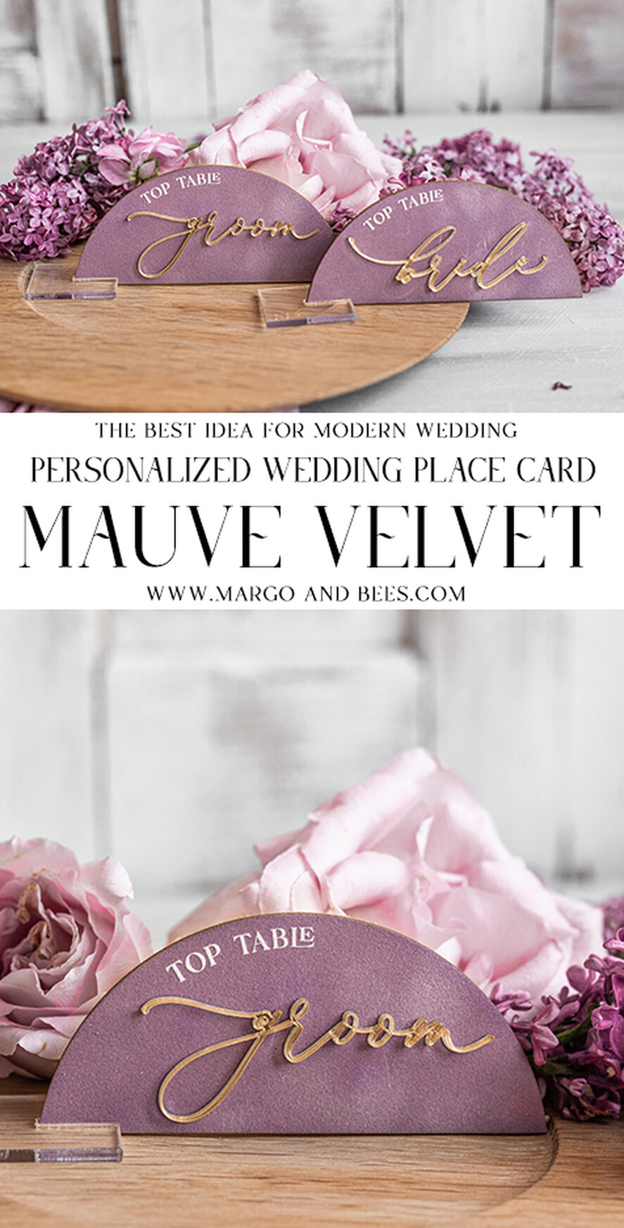 PLACE CARDS / TABLE CARDS Acrylic Gold Clear / Wood 3D Modern Mauve Arch Acrylic Place Card with Stand, Premium Wedding Seat Cards, Clear Acrylic Name Card, Luxury Seating Card, Gold 3D Guest Names, Editable Text