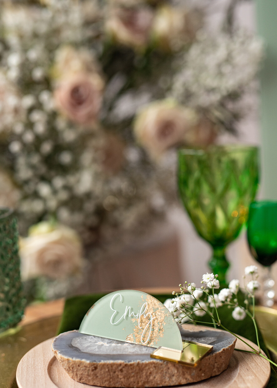 PLACE CARDS / TABLE CARDS Acrylic Gold Clear / Wood 3D Acrylic Arch Sage Green Flat Place Card with stand, Painted Acrylic & Gold Flat Place Card, Greenery Gold Plexi Flat Place Card, Garden Luxury Wedding Table Decor