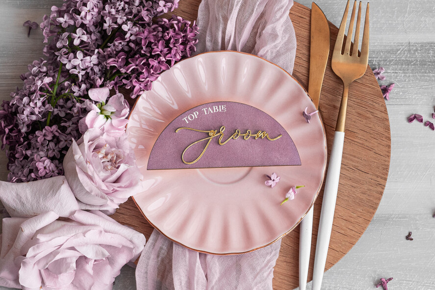 PLACE CARDS / TABLE CARDS Acrylic Gold Clear / Wood 3D Mauve Wedding Place Cards, Modern arch Velvet  Gold Acryl Place card without stand, Wedding seat gold Cards, Velvet Mirror gold Name Card, Editable Text, MvS