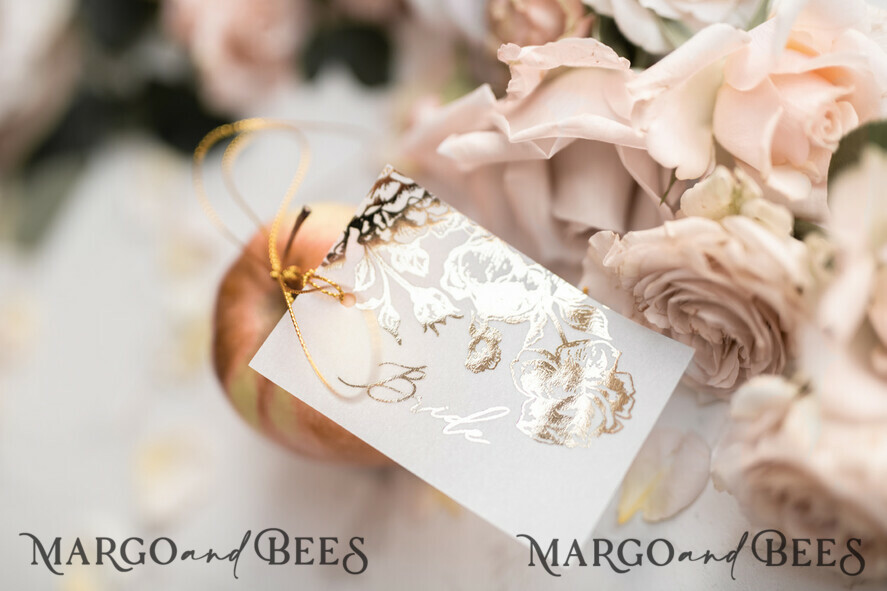 PLATZKARTEN / TISCHKARTEN  
 Luxus Premium Glitzer/ Gold/ Silber/ Roségold Luxus Goldfolie Hochzeitsplatzkarten, weiße Hochzeitsbegleitkarten mit goldener Schnur, romantische Platzkarten, Tischnamenskarten, moderne Hochzeitsdekoration, personalisierte Platzkarten