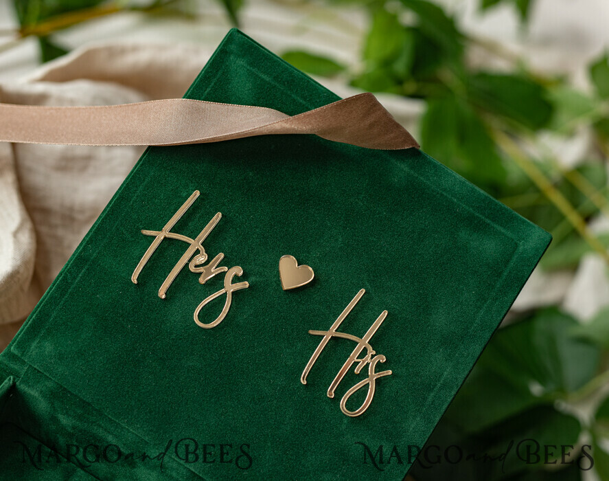RINGTRÄGERBOXEN & KISSEN Samtkästchen für den Trauungszeremonie Grüne goldene Samt-Ringbox für die Zeremonie, Ringbox für die Hochzeitszeremonie mit 3 Ringen aus Samt, Boho Glam Hochzeitsringboxen für ihn und sie, luxuriöse Samt-Ringbox doppelt in benutzerdefinierten Farben.