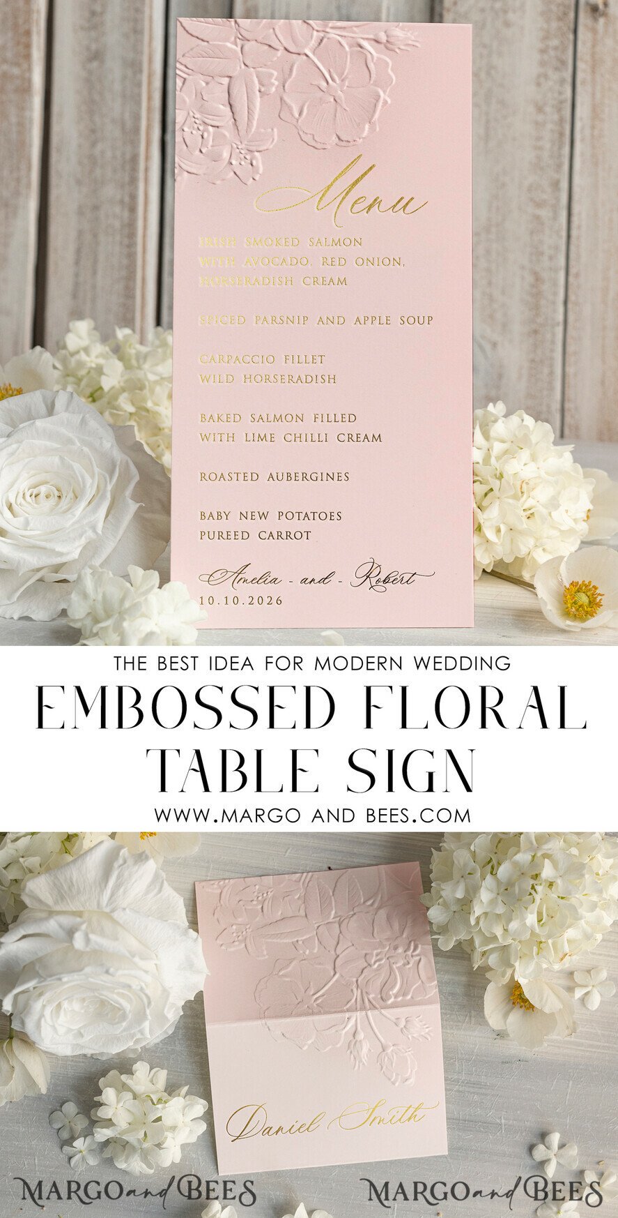 MENU & PROGRAMS glitter/ luxury premium Embossed Rose Blush Pink Wedding Menu, Elegant Wedding Menu Cards With Rose Motif, Luxury Wedding Menu With Gold Foil