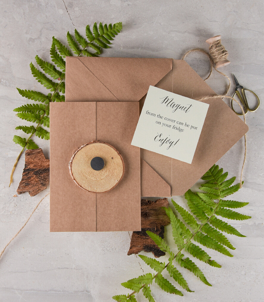 HOCHZEITS EINLADUNGEN mit Magneten  
 Holzmagnette einladen