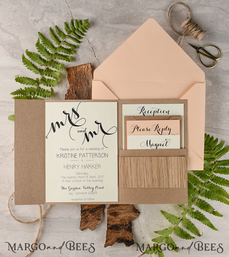   Wedding invitations custom colors, magnet invites