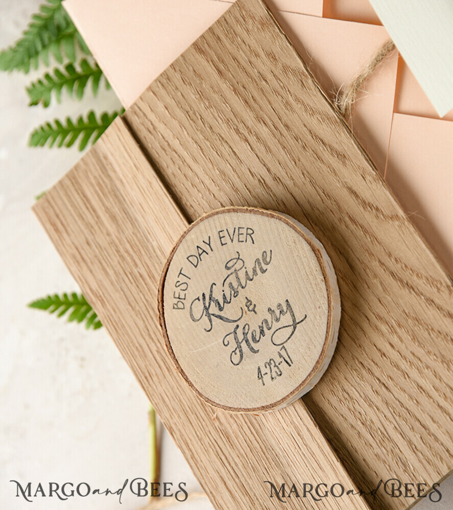   Wedding invitations custom colors, magnet invites