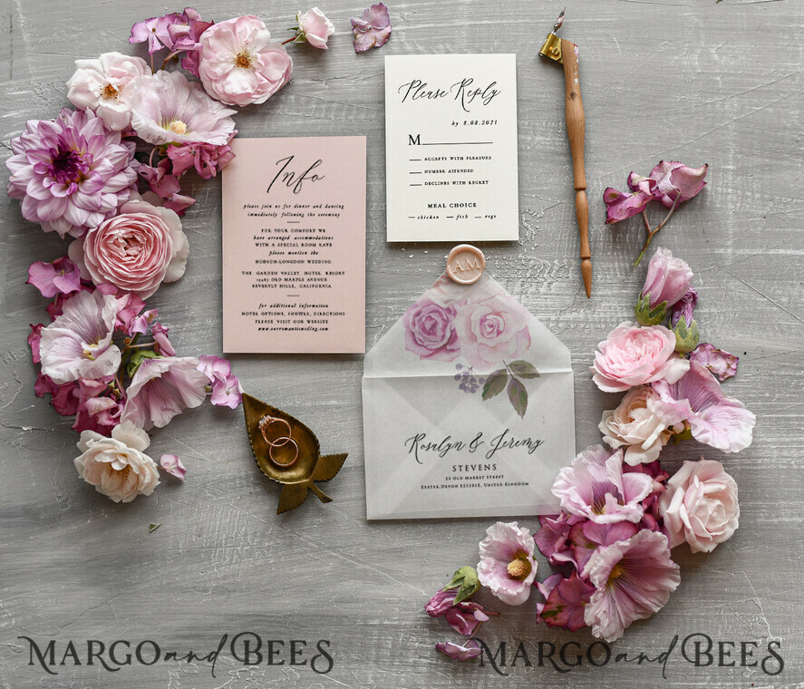 Floral wedding invitations, floral wedding accessories, floral wedding  stationery, calligraphy, rose wedding invitations, rose card, rose, roses