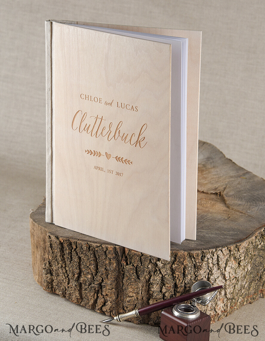 WEDDING GUEST BOOKS Rustic Wooden Engraved PhotoAlbum Wood Wedding Album Boho Photo Booth Book