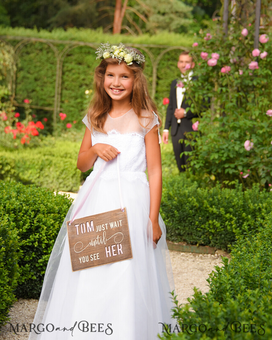 Personalised wood wedding sign Wooden Page boy sign Wood