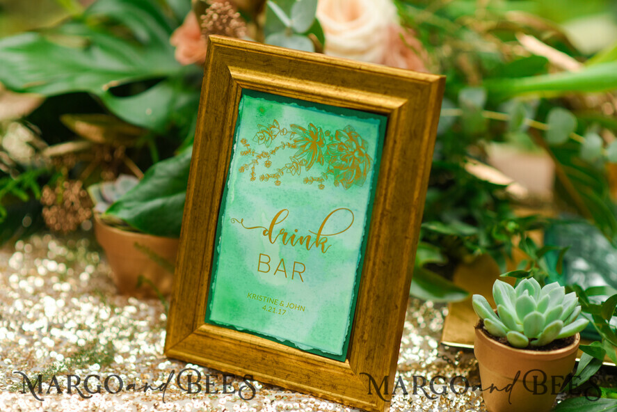 TISCHDEKORATIONSCHILDER   Aquarell Grüne Hochzeits-Tischkarten, Grünes Aquarell-Hochzeits-Schild, Hochzeits-Tischnummern, Bearbeitbarer Text, Tischdekoration Hochzeit, Botanisch personalisierte Tischnummern