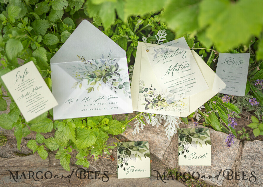 PLACE CARDS / TABLE CARDS Romantic Boho/ Botanical/ Floral Botanical Tuscany Eucaliptus Place Cards, Simple Greenery Romantic Seating Cards, Custom Boho Wedding Name Tags, Modern Elegant Green Leafy Table Place Cards