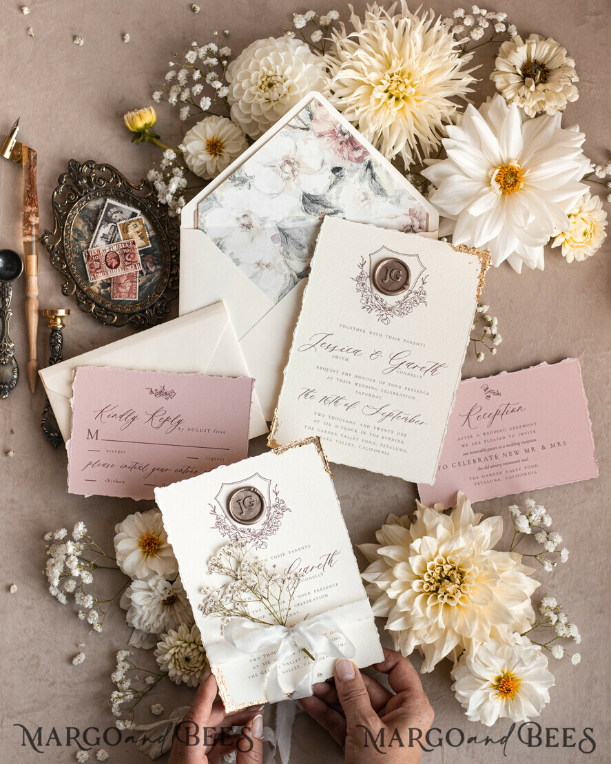 WEDDING INVITATIONS modern calligraphy / fine art Fine Art Blush Wedding Invitation, Real Baby Breth Floral Wedding Invitation, French Provence Invitation suite, Gypsophila wedding invitation suite, Deckled Edge Invites, Torn Edge Wedding Invitations golden, Fine Art Wedding Invitation Suite