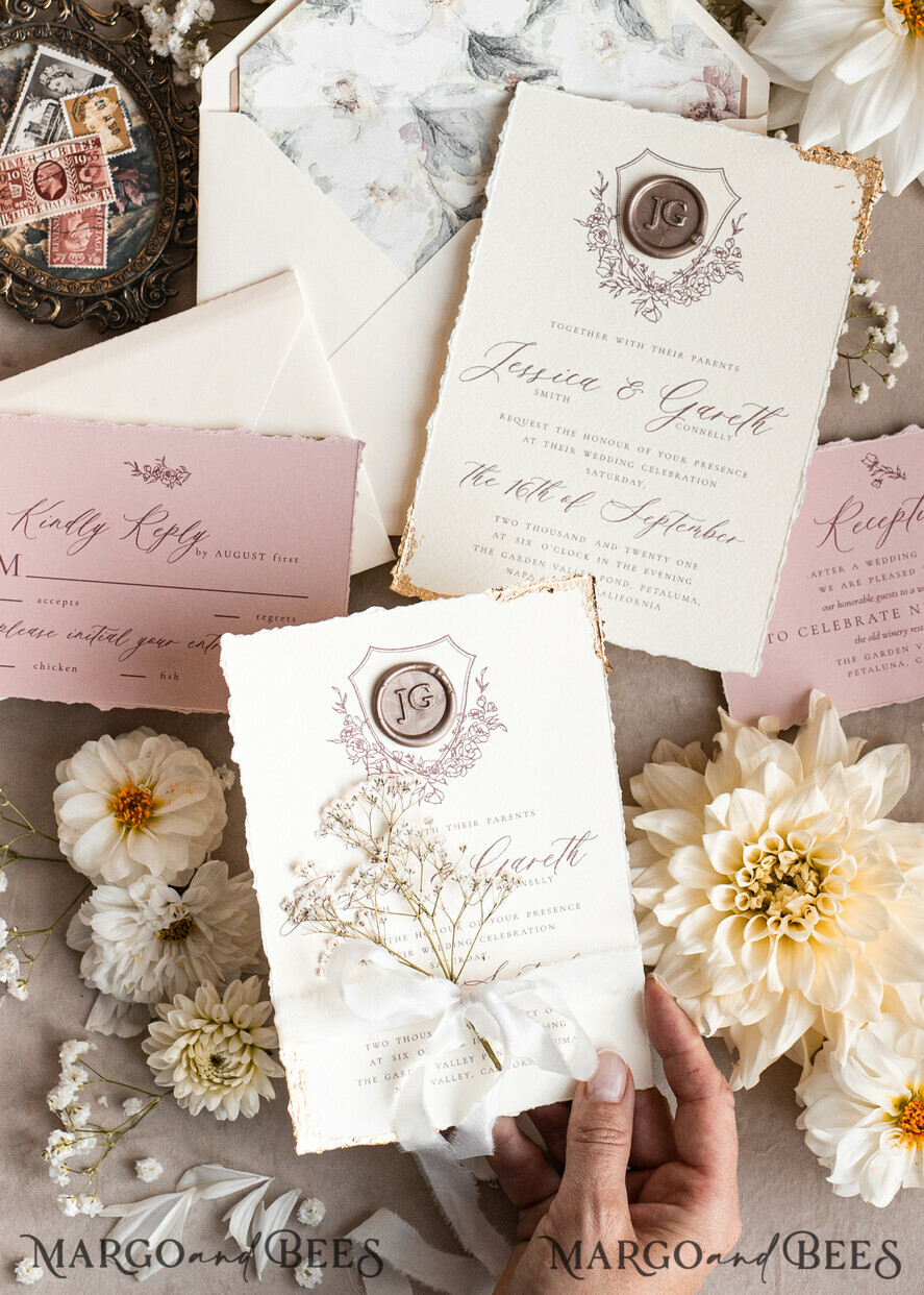 WEDDING INVITATIONS modern calligraphy / fine art Fine Art Blush Wedding Invitation, Real Baby Breth Floral Wedding Invitation, French Provence Invitation suite, Gypsophila wedding invitation suite, Deckled Edge Invites, Torn Edge Wedding Invitations golden, Fine Art Wedding Invitation Suite