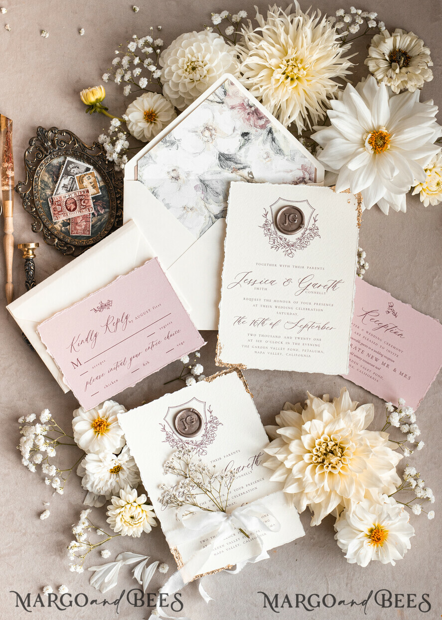 WEDDING INVITATIONS modern calligraphy / fine art Fine Art Blush Wedding Invitation, Real Baby Breth Floral Wedding Invitation, French Provence Invitation suite, Gypsophila wedding invitation suite, Deckled Edge Invites, Torn Edge Wedding Invitations golden, Fine Art Wedding Invitation Suite